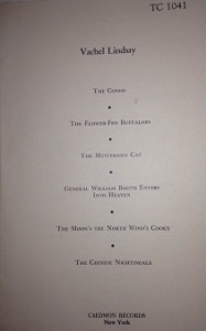 Side 2 of Caedmon Vachel Linday record